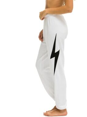 AVIATOR NATION BOLT STITCH SWEATPANT- WHITE - SMALL